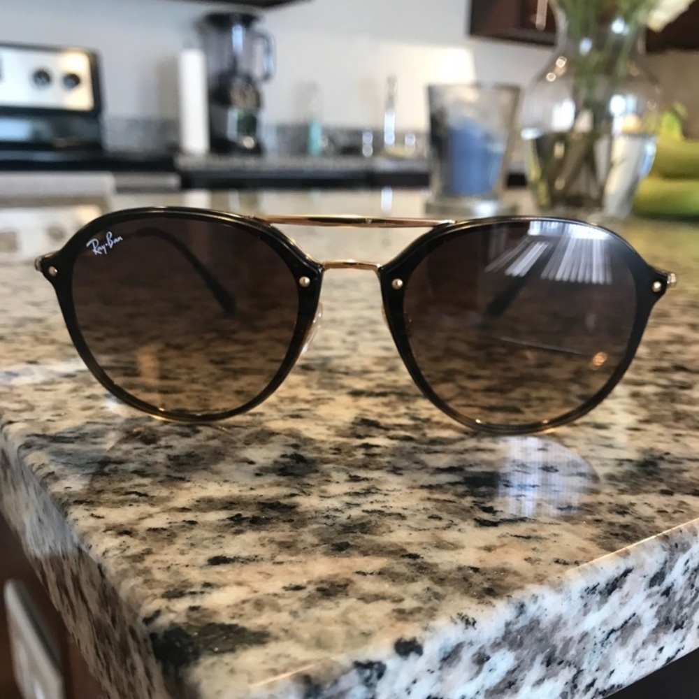 Ray Bans Blaze Double Bridge Sunglasses (Tortoise)